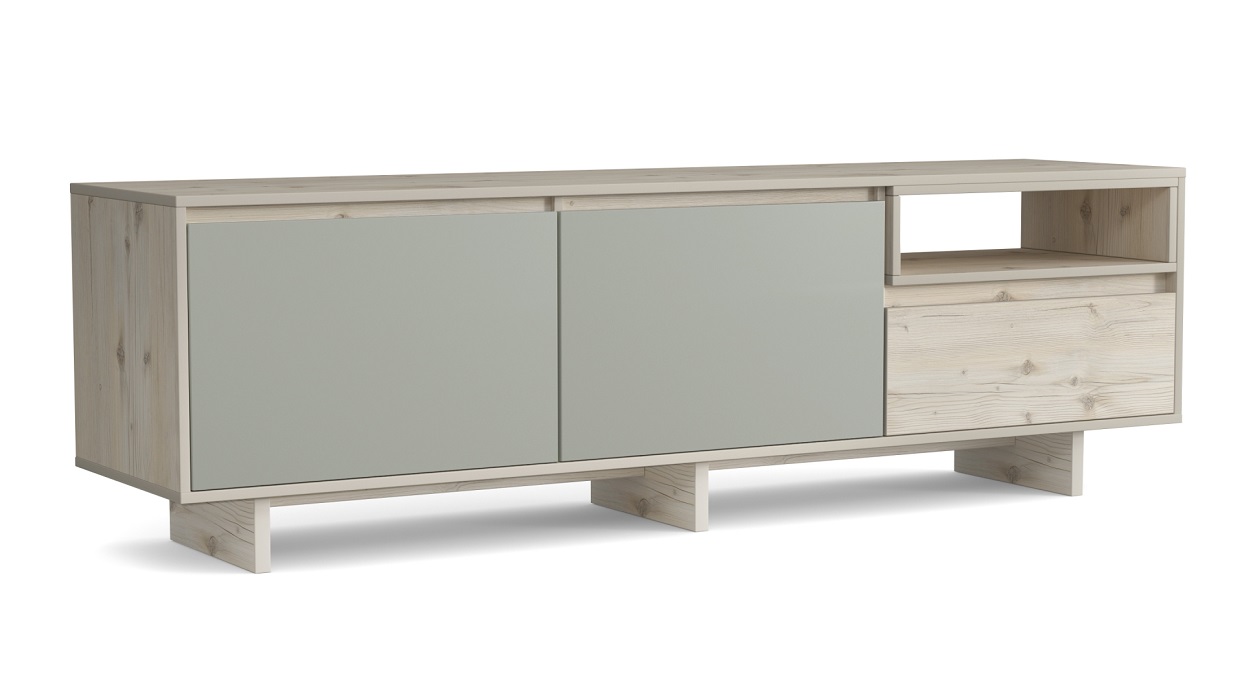 Тумба для ТВА MODERNO-1800 В-1 МДФ Ф6 Моти мат/Сосна Лапландия-фото-1